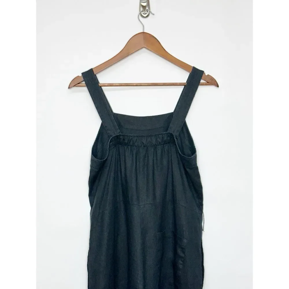 Everlane Linen Jumpsuit in Washed Black Size 4